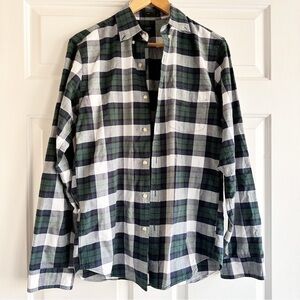 J. Crew Slim Broken-in cotton oxford shirt‎ green plaid small